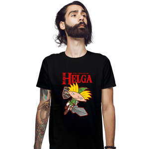 Daily_Deal_Shirts Fitted Shirts, Mens / Small / Black The Legend Of Helga