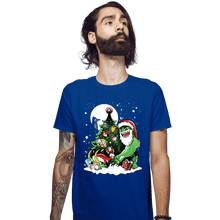 Load image into Gallery viewer, Daily_Deal_Shirts Fitted Shirts, Mens / Small / Royal Blue Puny God Christmas
