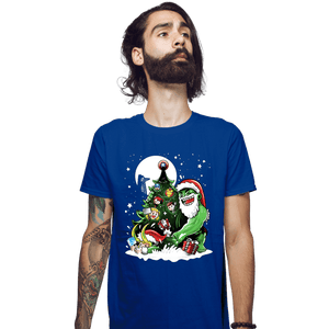 Daily_Deal_Shirts Fitted Shirts, Mens / Small / Royal Blue Puny God Christmas