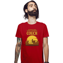 Load image into Gallery viewer, Daily_Deal_Shirts Fitted Shirts, Mens / Small / Red The Settlers Of The Couch
