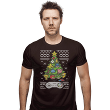 Load image into Gallery viewer, Shirts Fitted Shirts, Mens / Small / Dark Chocolate A Classic Gamers Christmas
