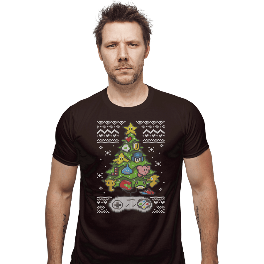 Shirts Fitted Shirts, Mens / Small / Dark Chocolate A Classic Gamers Christmas