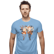 Load image into Gallery viewer, Daily_Deal_Shirts Fitted Shirts, Mens / Small / Powder Blue Chibi Village
