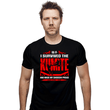 Load image into Gallery viewer, Daily_Deal_Shirts Fitted Shirts, Mens / Small / Black I Survived The Kumite
