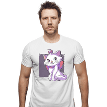 Load image into Gallery viewer, Daily_Deal_Shirts Fitted Shirts, Mens / Small / White Vain Cat
