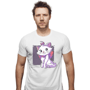 Daily_Deal_Shirts Fitted Shirts, Mens / Small / White Vain Cat