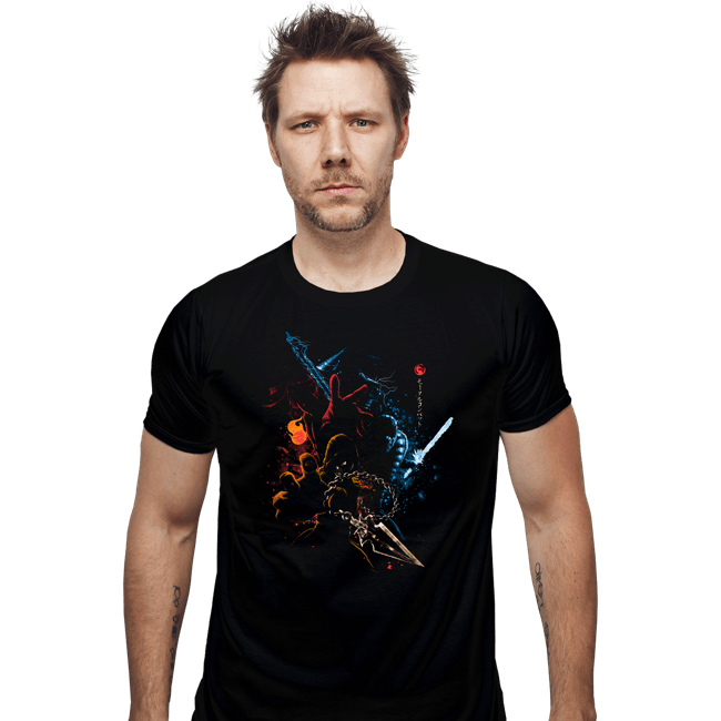 Daily_Deal_Shirts Fitted Shirts, Mens / Small / Black Mortal Fighters