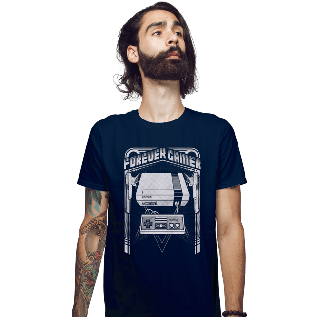Secret_Shirts Fitted Shirts, Mens / Small / Navy Forever Gamer NES
