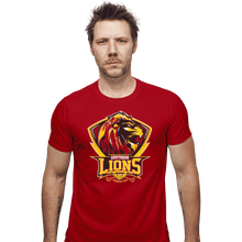 Load image into Gallery viewer, Shirts Fitted Shirts, Mens / Small / Red Gryffindors Lions
