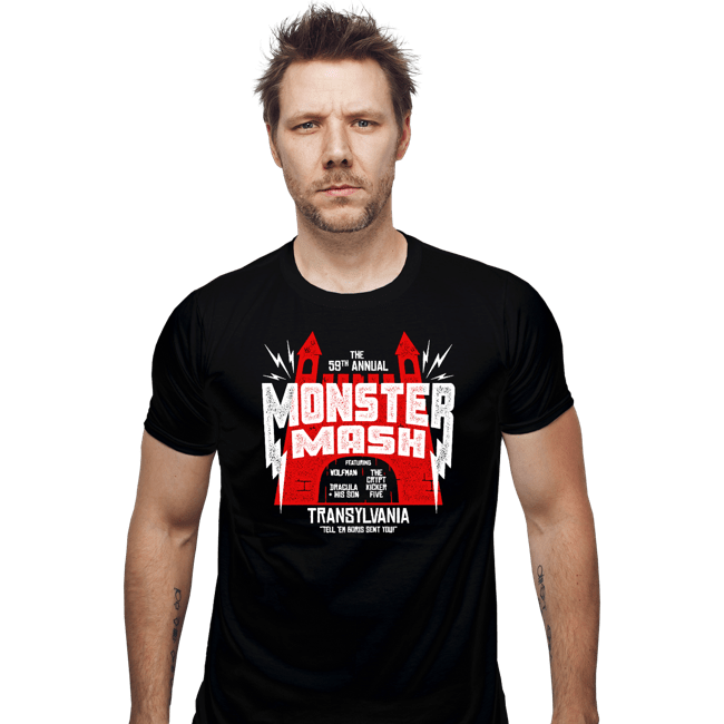 Daily_Deal_Shirts Fitted Shirts, Mens / Small / Black Monster Mash