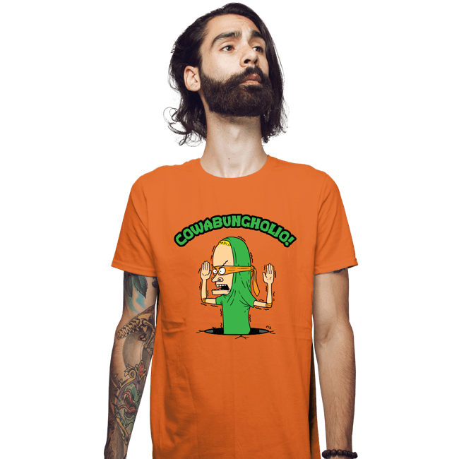 Secret_Shirts Fitted Shirts, Mens / Small / Orange Cowa-Bungholio!