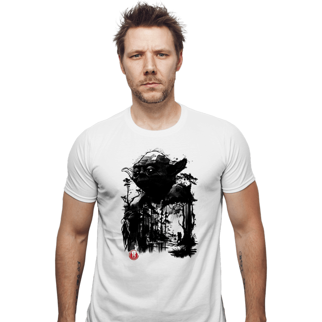 Daily_Deal_Shirts Fitted Shirts, Mens / Small / White The Master In The Swamp Sumi-e