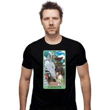 Load image into Gallery viewer, Daily_Deal_Shirts Fitted Shirts, Mens / Small / Black Tarot Ghibli Strength
