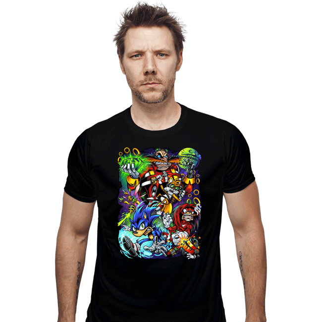 Last_Chance_Shirts Fitted Shirts, Mens / Small / Black Robotnik VS Sonic