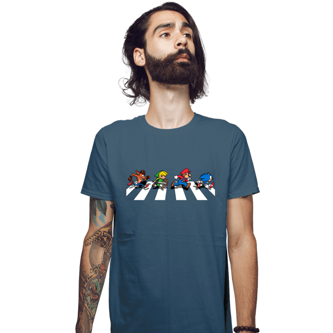 Secret_Shirts Fitted Shirts, Mens / Small / Indigo Blue The Pixels