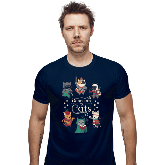 Secret_Shirts Fitted Shirts, Mens / Small / Navy Dungeon Cats 2nd Edition