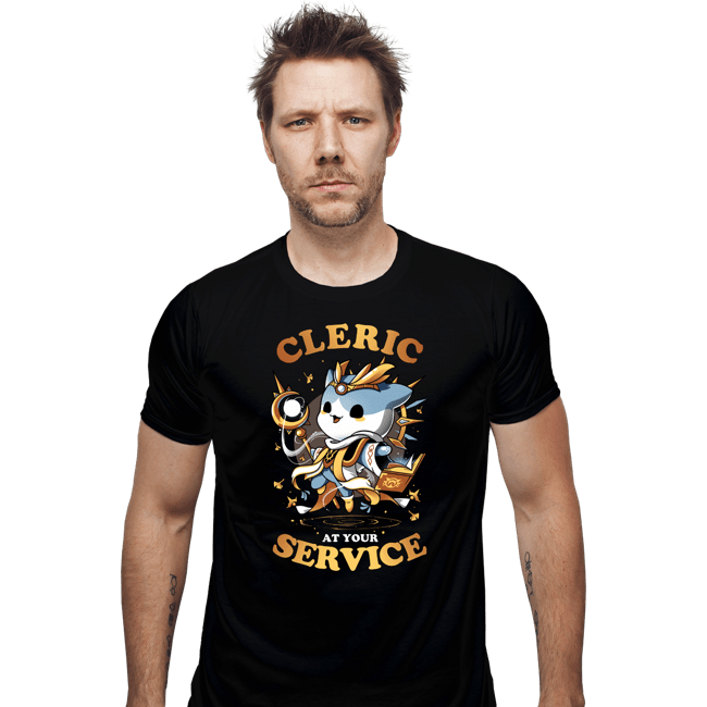 Daily_Deal_Shirts Fitted Shirts, Mens / Small / Black Cleric At Your Service