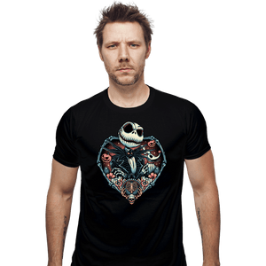 Daily_Deal_Shirts Fitted Shirts, Mens / Small / Black Heart Jack Skellington