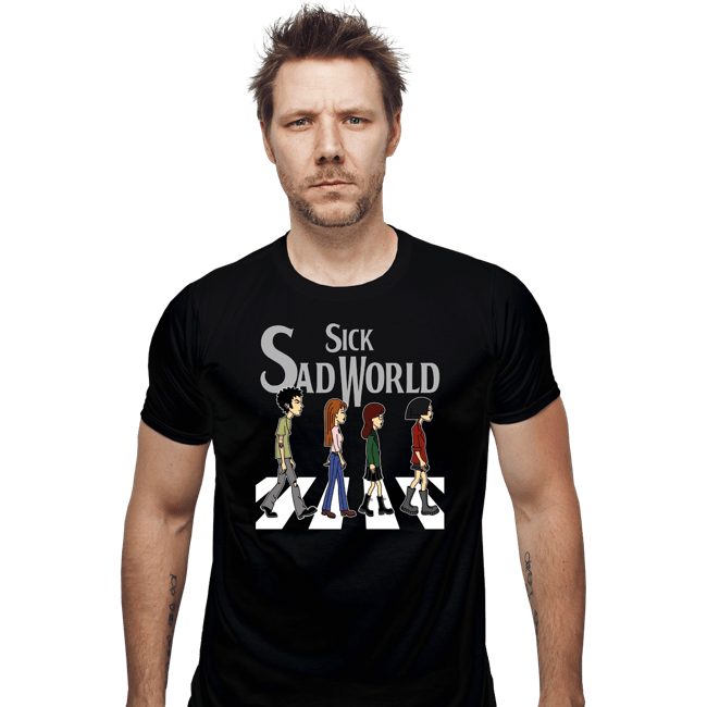 Daily_Deal_Shirts Fitted Shirts, Mens / Small / Black Sick Sad Road