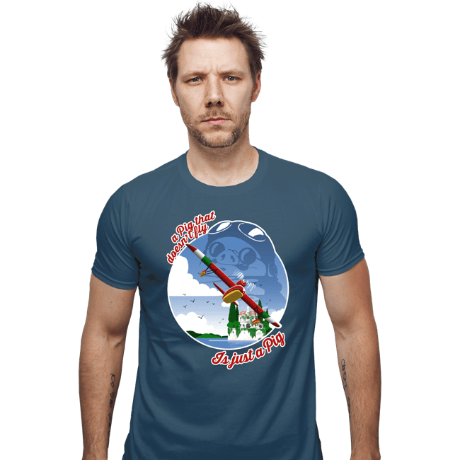 Shirts Fitted Shirts, Mens / Small / Indigo Blue A Pig That Doesn't Fly