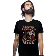 Load image into Gallery viewer, Shirts Fitted Shirts, Mens / Small / Black Lawful Nice Santa
