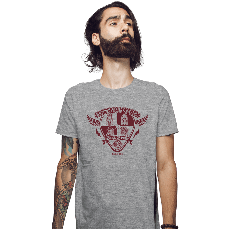 Shirts Fitted Shirts, Mens / Small / Sports Grey Electric Mayhem School Of Music