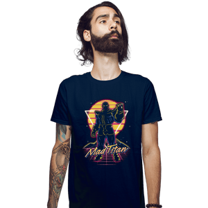 Shirts Fitted Shirts, Mens / Small / Navy Retro Mad Titan