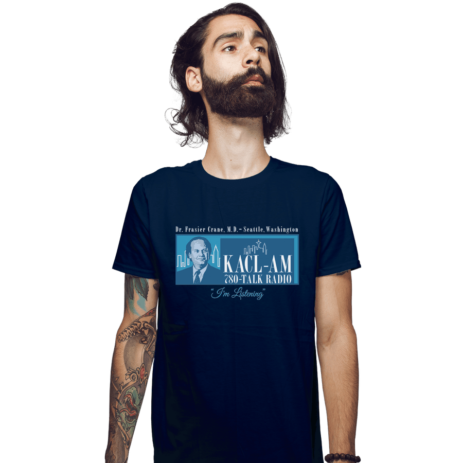 Shirts Fitted Shirts, Mens / Small / Navy Frasier Talk Show