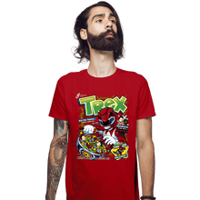 Load image into Gallery viewer, Daily_Deal_Shirts Fitted Shirts, Mens / Small / Red T-Rex Cereal
