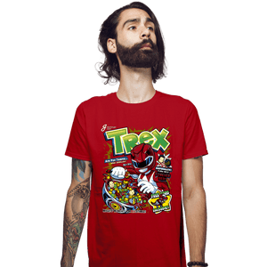 Daily_Deal_Shirts Fitted Shirts, Mens / Small / Red T-Rex Cereal