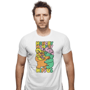 Secret_Shirts Fitted Shirts, Mens / Small / White Hangry Hippos