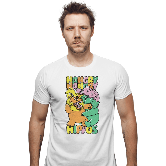 Secret_Shirts Fitted Shirts, Mens / Small / White Hangry Hippos