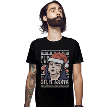 Load image into Gallery viewer, Shirts Fitted Shirts, Mens / Small / Black Oh hi Santa
