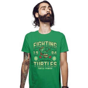 Shirts Fitted Shirts, Mens / Small / Irish Green Fighting Turtles