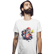 Load image into Gallery viewer, Shirts Fitted Shirts, Mens / Small / White Go Kart Watercolor
