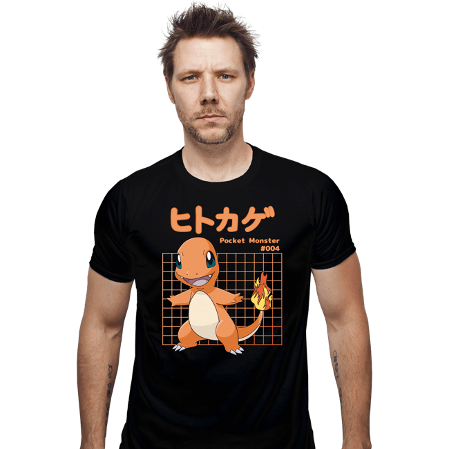 Sold_Out_Shirts Fitted Shirts, Mens / Small / Black Charmander X-Ray
