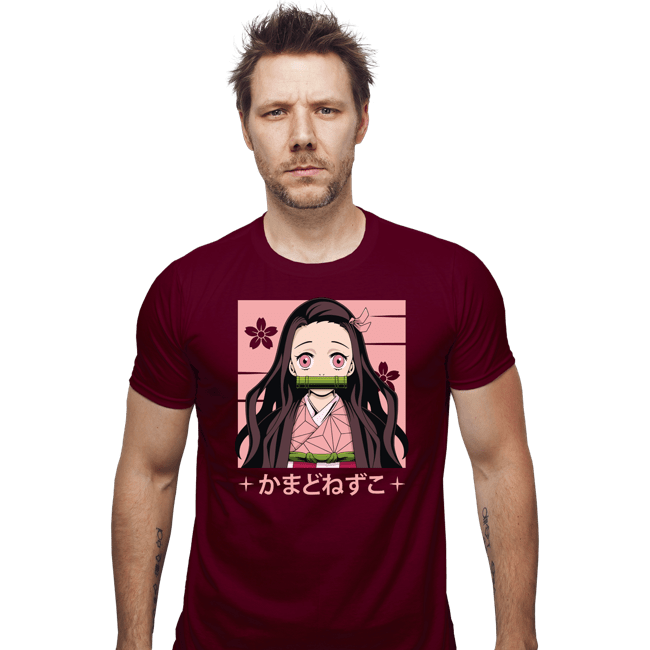Shirts Fitted Shirts, Mens / Small / Maroon Nezuko