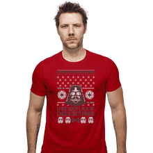 Load image into Gallery viewer, Shirts Fitted Shirts, Mens / Small / Red Vader Christmas
