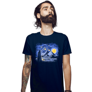 Daily_Deal_Shirts Fitted Shirts, Mens / Small / Navy Starry Night
