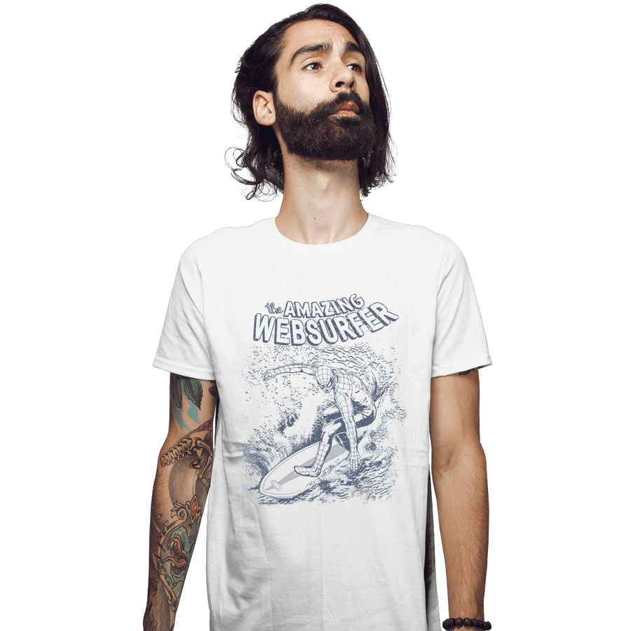 Shirts Fitted Shirts, Mens / Small / White Web Surfer