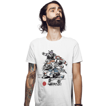 Load image into Gallery viewer, Daily_Deal_Shirts Fitted Shirts, Mens / Small / White Ninja Turtles Sumi-e
