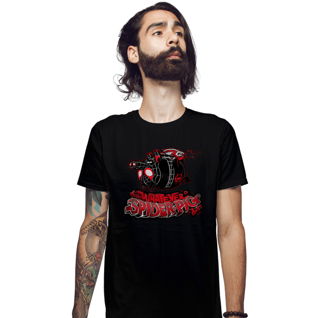 Secret_Shirts Fitted Shirts, Mens / Small / Black Spider-Pig - 1610