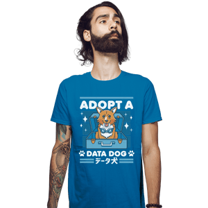 Shirts Fitted Shirts, Mens / Small / Sapphire Adopt A Data Dog