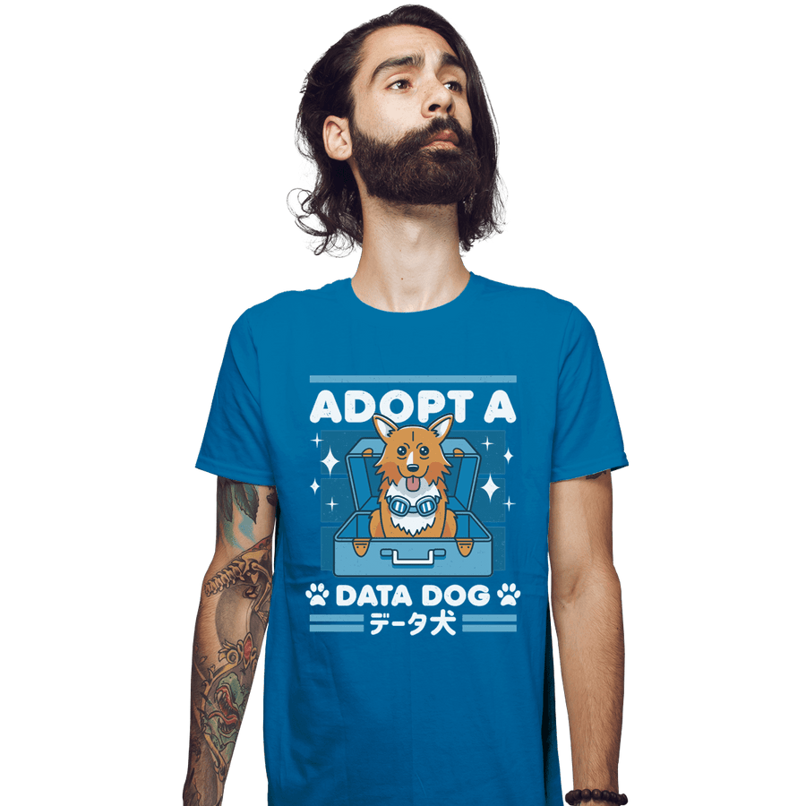 Shirts Fitted Shirts, Mens / Small / Sapphire Adopt A Data Dog