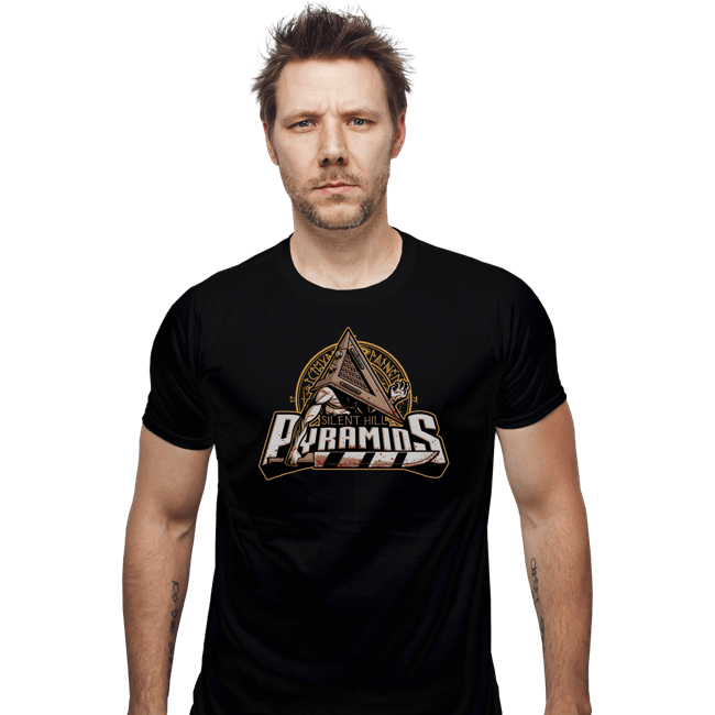 Daily_Deal_Shirts Fitted Shirts, Mens / Small / Black Silent Hill Pyramids