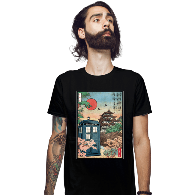 Daily_Deal_Shirts Fitted Shirts, Mens / Small / Black The Tardis In Japan