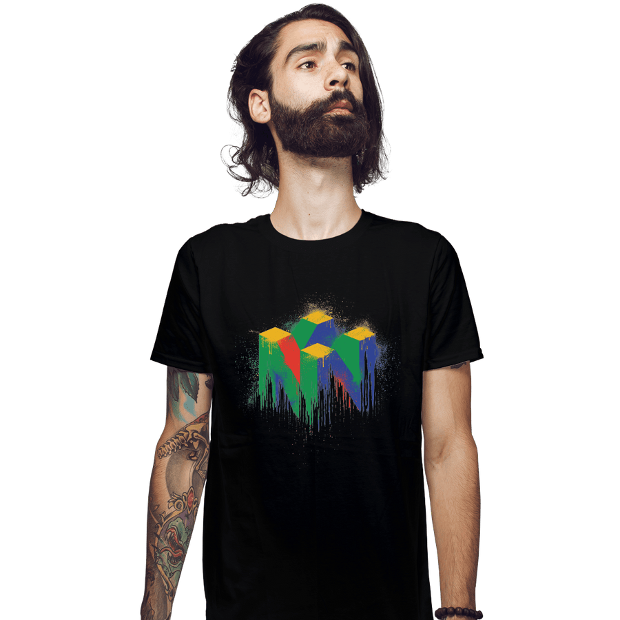 Shirts Fitted Shirts, Mens / Small / Black N64 Splash