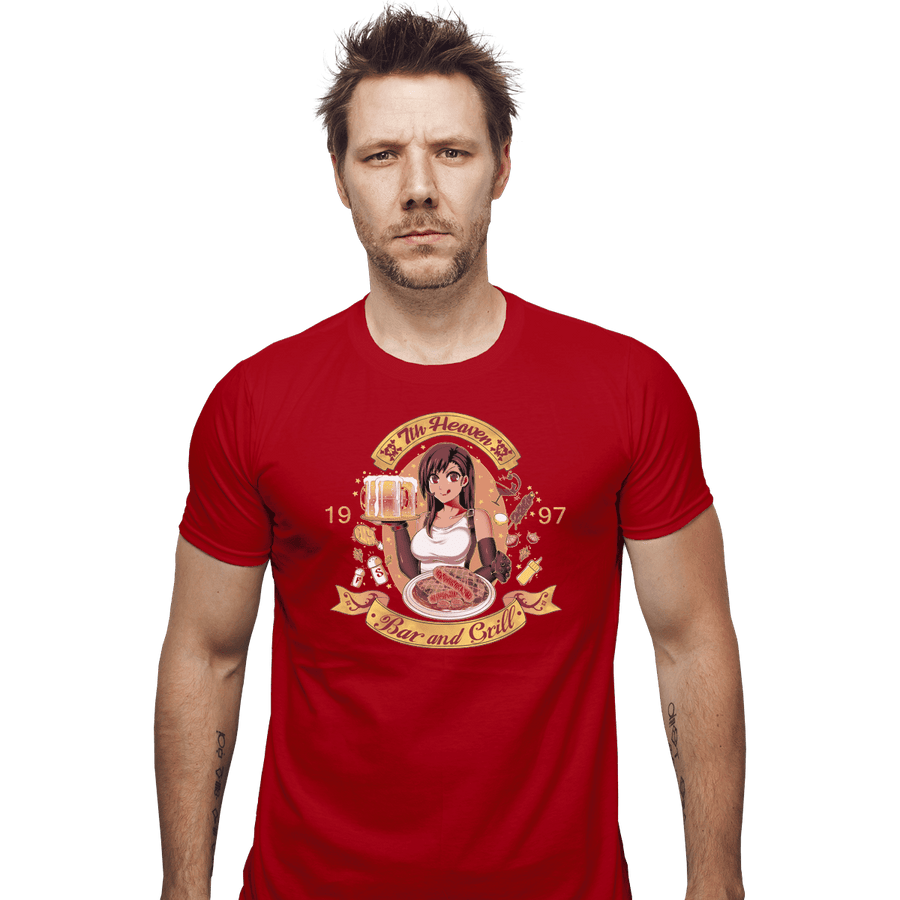 Shirts Fitted Shirts, Mens / Small / Red 7th Heaven Bar And Grill