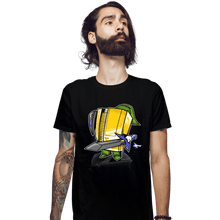 Load image into Gallery viewer, Shirts Fitted Shirts, Mens / Small / Black 8-Bit Hero
