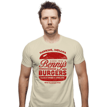 Load image into Gallery viewer, Shirts Fitted Shirts, Mens / Small / Sand Benny&#39;s Burgers

